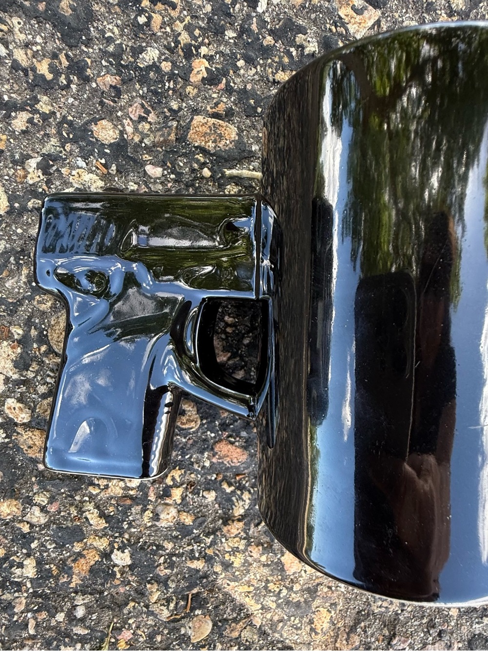 3- D Black Ceramic Pistol-Handled  Mug  by Bigmouth Inc.